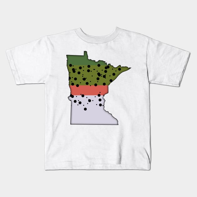 Minnesota Trout Kids T-Shirt by somekindofguru